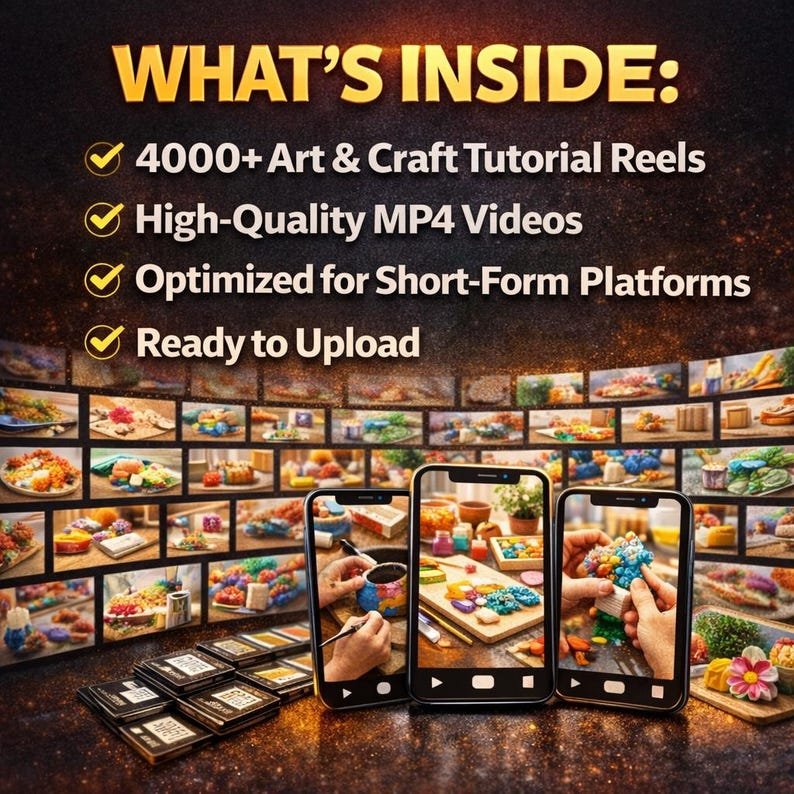 4000+ DIY Art & Craft Reels PLR MRR | Digital Download Content for Instagram TikTok YouTube - Image 8