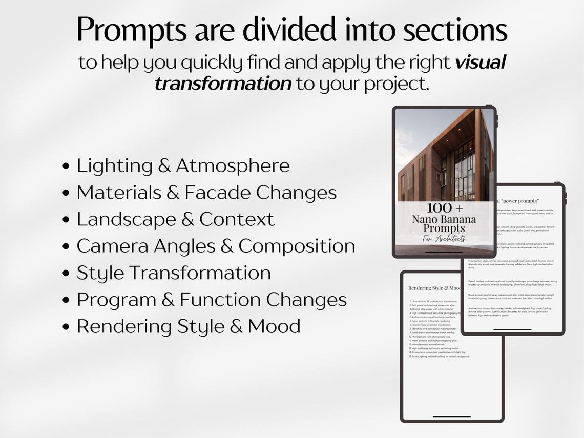 Nano Banana Prompts For Architects, Architecture AI Prompts, Rendering AI Prompts, Architecture Templates PDF - Image 7