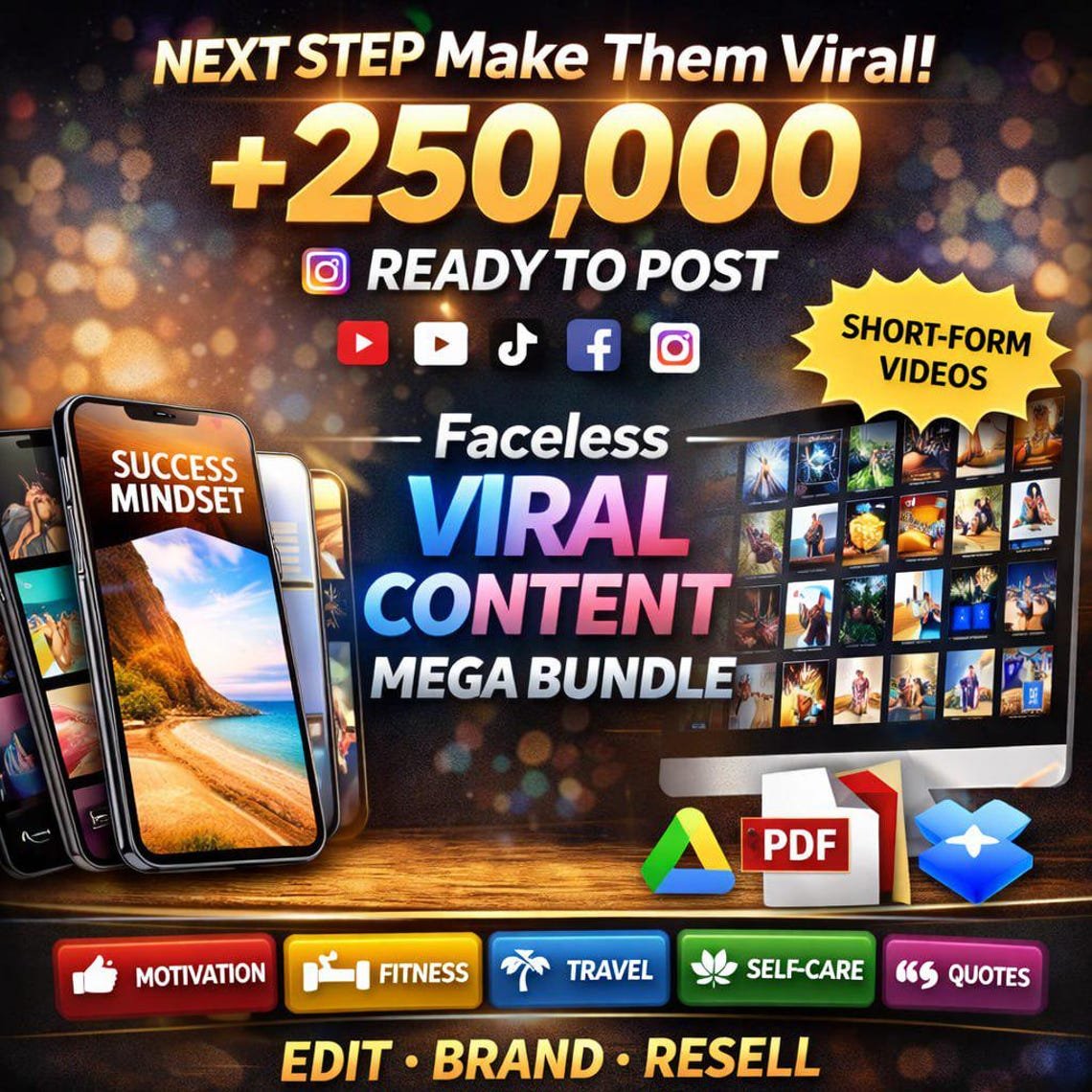 250,000+ Viral Reels Mega Bundle (PLR/MRR) | Faceless Reels Content - Image 5