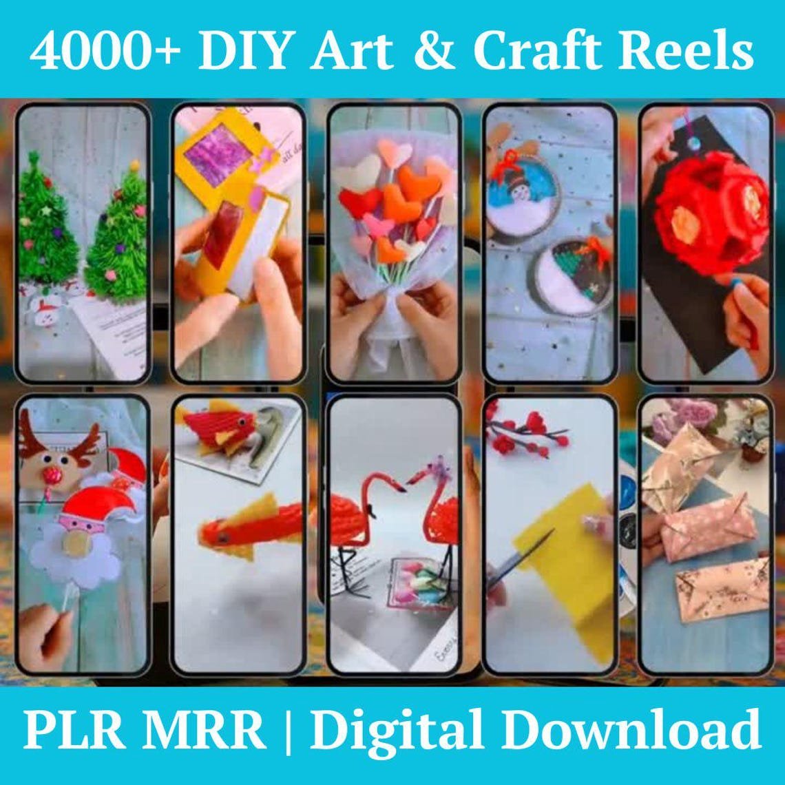 4000+ DIY Art & Craft Reels PLR MRR | Digital Download Content for Instagram TikTok YouTube - Image 3