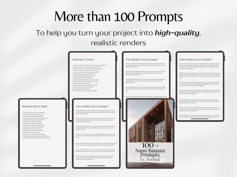 Nano Banana Prompts For Architects, Architecture AI Prompts, Rendering AI Prompts, Architecture Templates PDF - Image 8