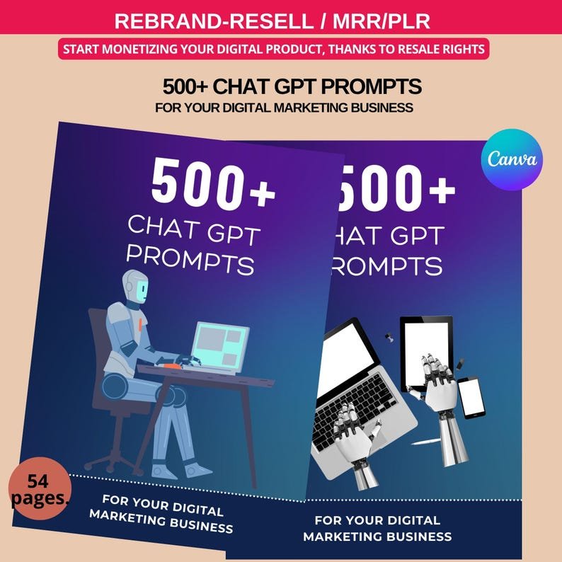 Ultimate AI Course/ Prompt Generator(canva Template) PLR Rights - Image 2