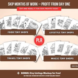 150-Page Little Shops Coloring Book (PLR)