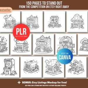 150-Page Little Shops Coloring Book (PLR)