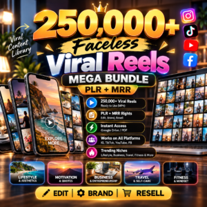 250,000+ Viral Reels Mega Bundle (PLR/MRR) | Faceless Reels Content