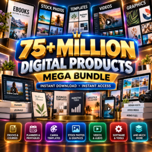 75M+ Digital Products Mega Bundle: PLR MRR, Ebooks, Templates (Instant Download)