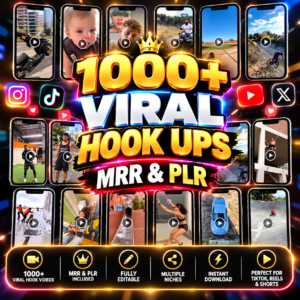 1000+ Viral Hook Videos Bundle, TikTok Reels, Shorts (PLR, MRR) (Digital Download)