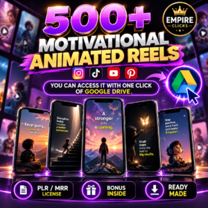 500+ Viral Motivational Reels: Faceless Content, MRR + PLR License (Digital Download