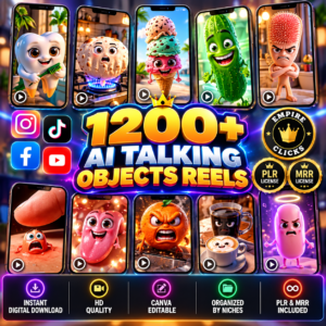 1200+ AI Talking Object Videos | Viral Reels Bundle PLR MRR