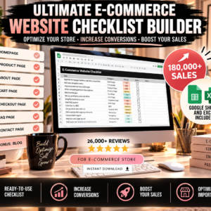 Ultimate E-commerce Shopify Store and Website Checklist Builder, How To Sell On Shopify, Shopify Selling Guide