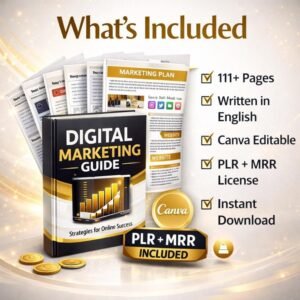 Make Money Online Ebook PLR MRR English | 111 Page Canva Editable Digital Product