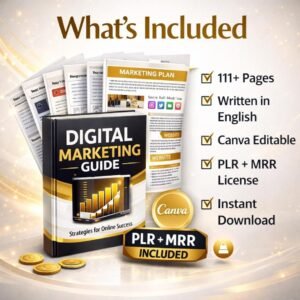 Make Money Online Ebook PLR MRR English | 111 Page Canva Editable Digital Product