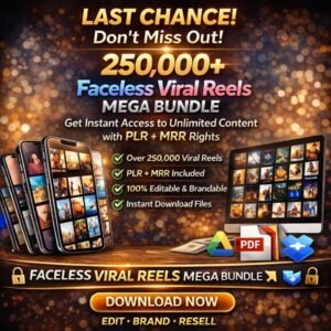 250,000+ Viral Reels Mega Bundle (PLR/MRR) | Faceless Reels Content