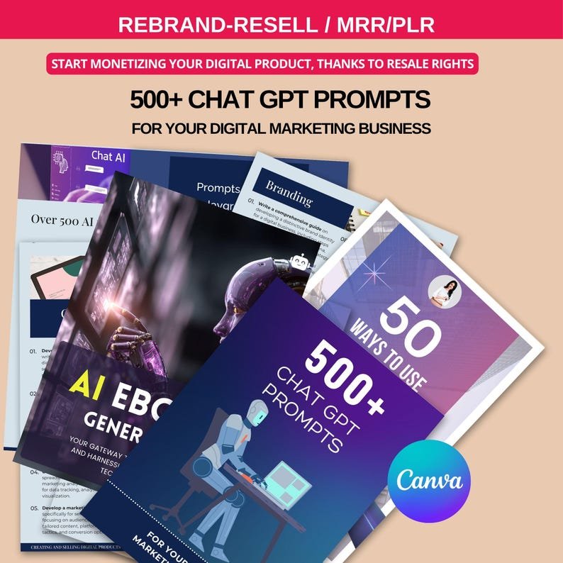 Ultimate AI Course/ Prompt Generator(canva Template) PLR Rights - Image 8