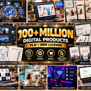 100 Million+ PLR MRR Bundle Ideal for Passive Income | Plr Mrr Digital Products| Master Resell Rights| All your PLR