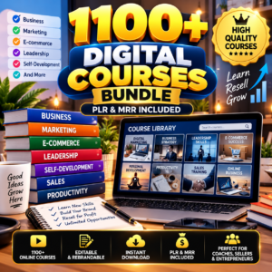 1100+ Online Business Courses Bundle Video Training Digital Products Library PLR MRR