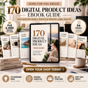 Digital Product Ideas PLR Ebook | Canva Editable Template, Online Business Guide, Passive Income, Resell Rights, Make Money Online