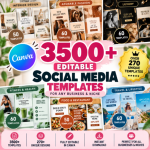 3500+ Canva Editable Social Media Templates Mega Bundle for