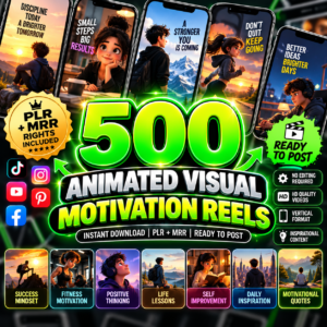 500+ Motivational Animation Videos: PLR + MRR (Digital Download)