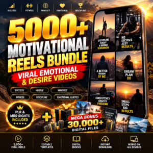 5000+ Motivational Reels PLR MRR for Instagram TikTok Faceless Videos