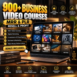 900+ Video Courses | PLR Digital Products Bundle | MRR Resell Rights | Business & Marketing Content