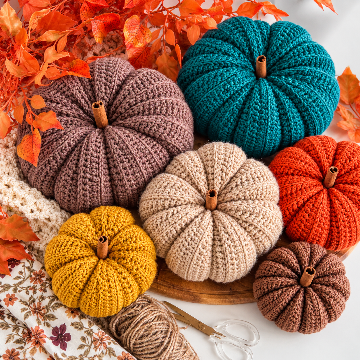 Easy Crochet Pumpkin Pattern PDF | 6 Sizes, Beginner Friendly Fall Decor