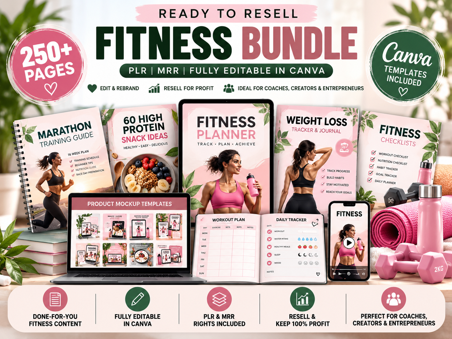 Fitness & Nutrition PLR Bundle – Diet Plans, Workouts, Protein Snacks + MRR Resale Rights Ready for Resale