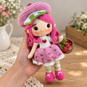 Strawberry Girl Crochet Pattern PDF – Rosita Fresita Amigurumi Doll