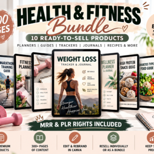 Health & Fitness Bundle with MRR Ready To Resell, PLR Fitness Planners and Fitness Ebooks