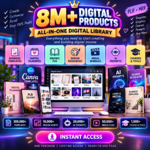 Mega Bundle Digitales Produkt: Vorlagen, KI-Prompts, Planer und kreative Ressourcen