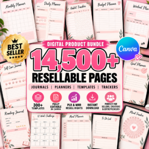 Done For You 2026 2027 Planners Journals Trackers 14500 Pages Editable Canva Designs Printables DIY PLR