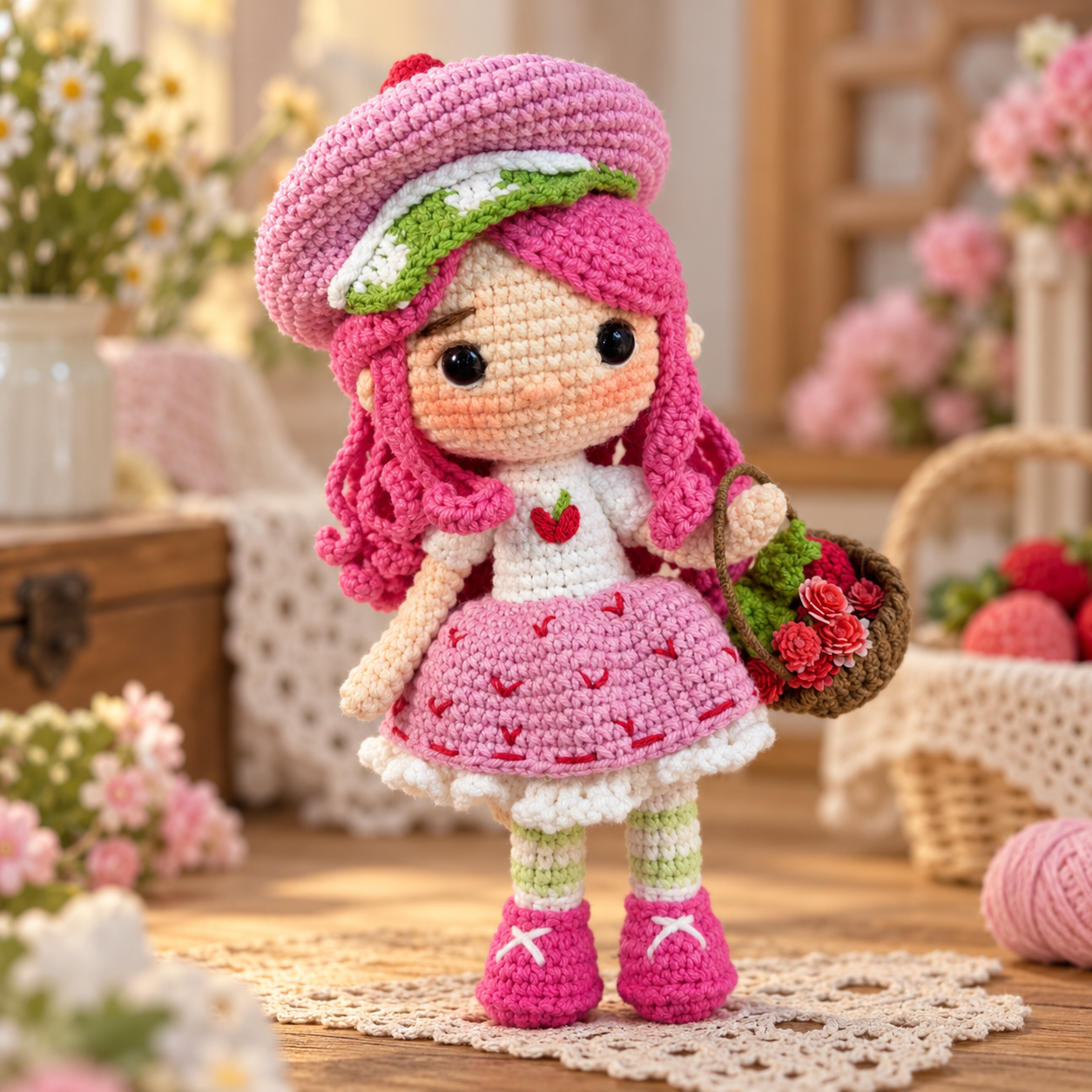 Strawberry Girl Crochet Pattern PDF – Rosita Fresita Amigurumi Doll - Image 3