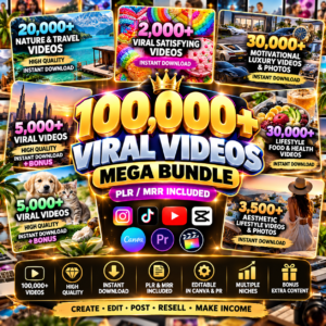 100,000+ Viral Reels Bundle PLR MRR, AI Animated Content, Viral reels, TikTok, Instagram, YouTube