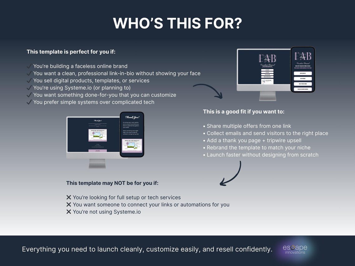 Systeme.io Sales Funnel Template – Link in Bio Page for Digital Products – Editable – PLR Included - Image 2