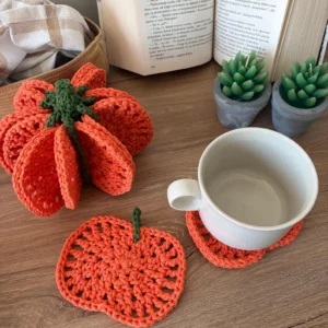 Pumpkin Coasters Set Crochet Pattern PDF | Fall & Halloween Decor