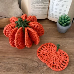Pumpkin Coasters Set Crochet Pattern PDF | Fall & Halloween Decor