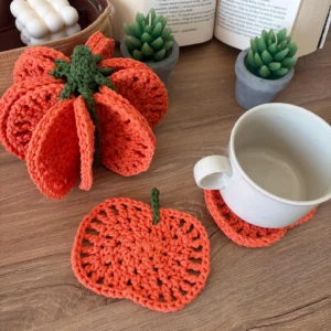 Pumpkin Coasters Set Crochet Pattern PDF | Fall & Halloween Decor
