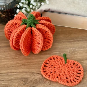 Pumpkin Coasters Set Crochet Pattern PDF | Fall & Halloween Decor