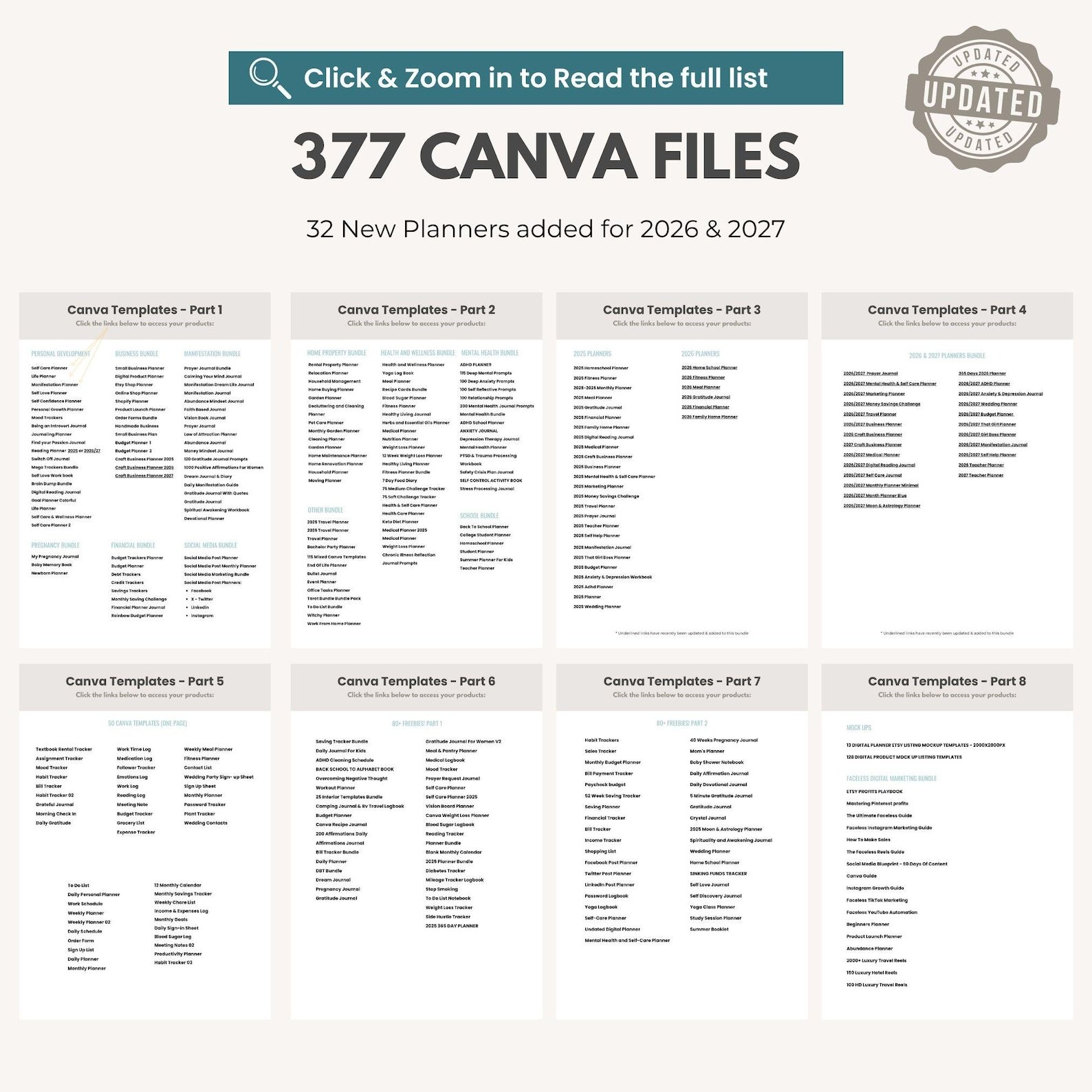 10,500 Canva Planner Templates | 2026-2027 Editable Planners, Journals, Trackers & Calendars | PLR MMR - Image 9
