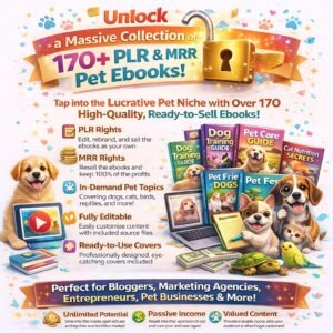 170+ Pet Ebooks Bundle | PLR MRR Resell Rights (Digital Download)