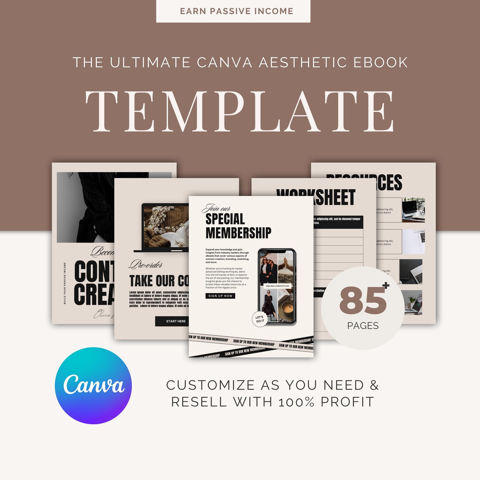 85 Page Done-for-You eBook Canva Template with PLR | Editable eBook Design for Content Creators - Image 4