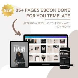 85 Page Done-for-You eBook Canva Template with PLR | Editable eBook Design for Content Creators