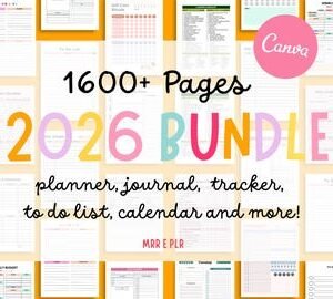 9000+ PLR Canva Templates DFY Printable Planners, Journals & Trackers | Editable MRR