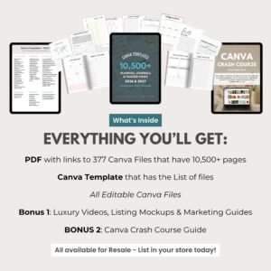 10,500 Canva Planner Templates | 2026-2027 Editable Planners, Journals, Trackers & Calendars | PLR Master Resell Rights Bundle