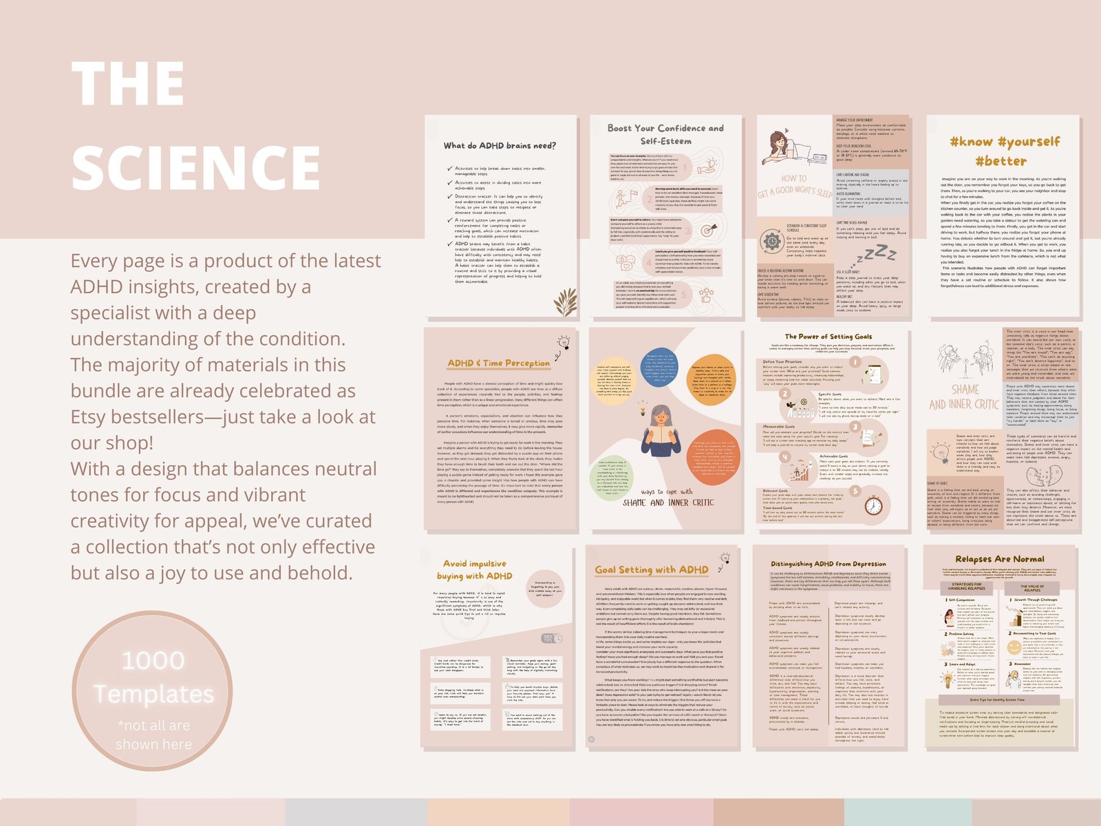 1000+ ADHD & Mental Health Canva Templates: PLR Master Resell Rights - Image 10