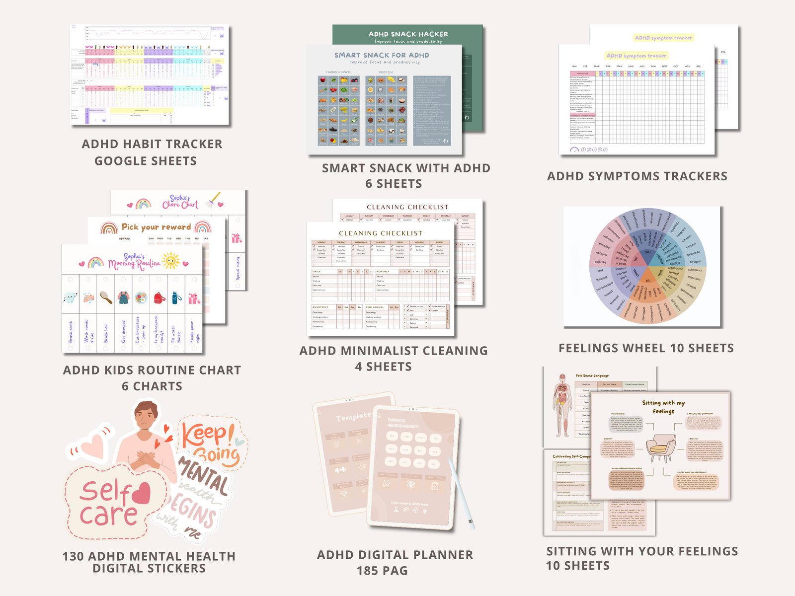 1000+ ADHD & Mental Health Canva Templates: PLR Master Resell Rights - Image 4