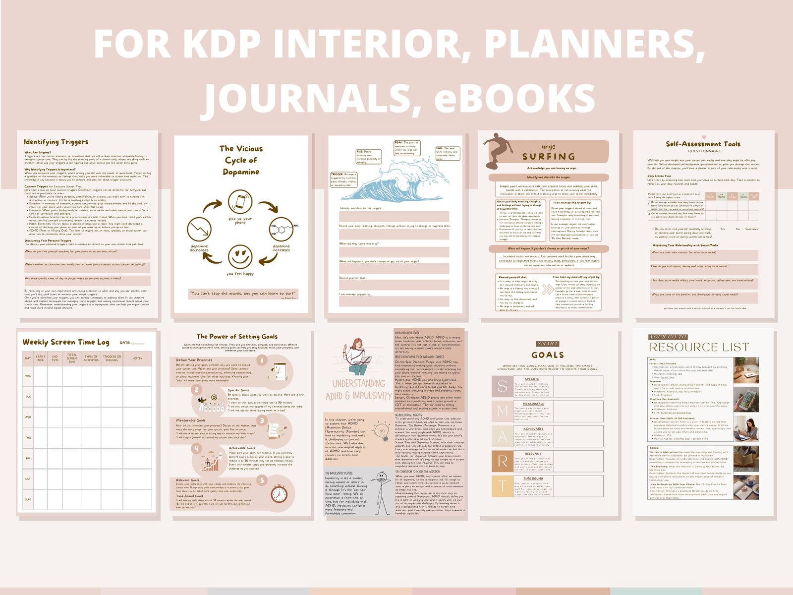 1000+ ADHD & Mental Health Canva Templates: PLR Master Resell Rights - Image 5