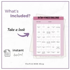 Master Resell Rights PLR Fitness Planner, PLR, MRR, Done for you printable Planner, Fitness Journal, Workout planner, for women, for girls